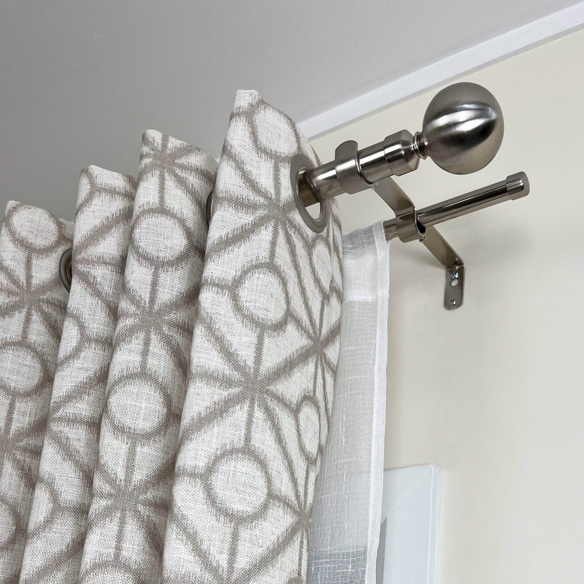 Versailles Imperial Ball Finial Double Curtain Rod Set