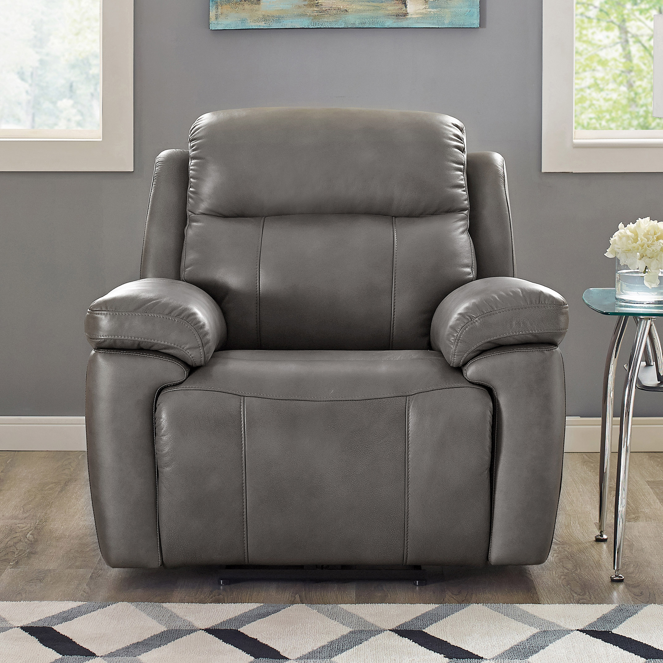 Atticus Top-grain Leather Triple Power Motion Recliner  