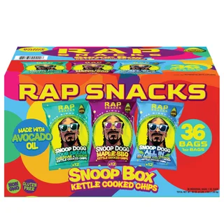 Rap Snacks Snoop Box Kettle Cooked Chips Variety Pack, 1 oz, 36-count