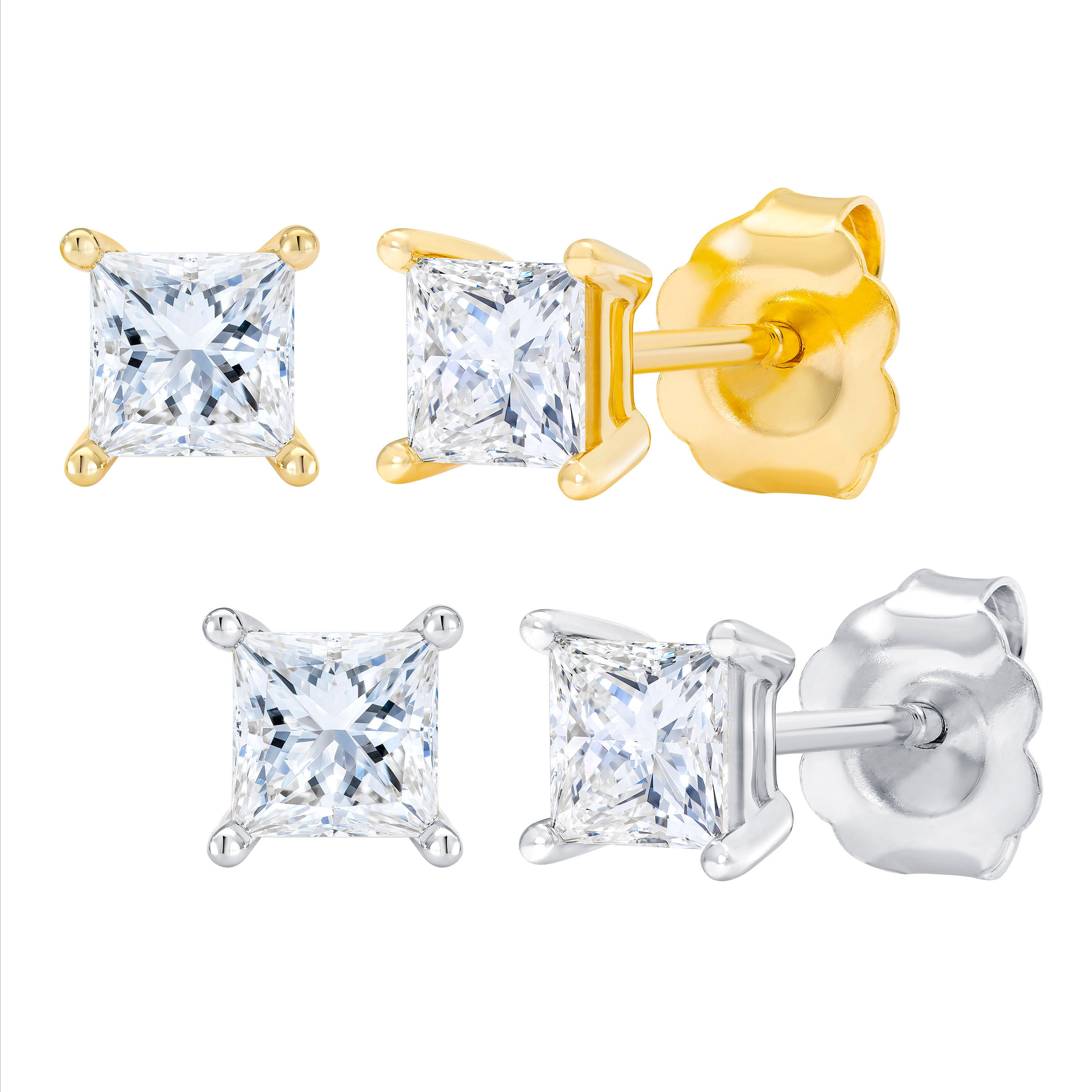 Princess Cut Diamond Stud Earrings (0.70 ctw)