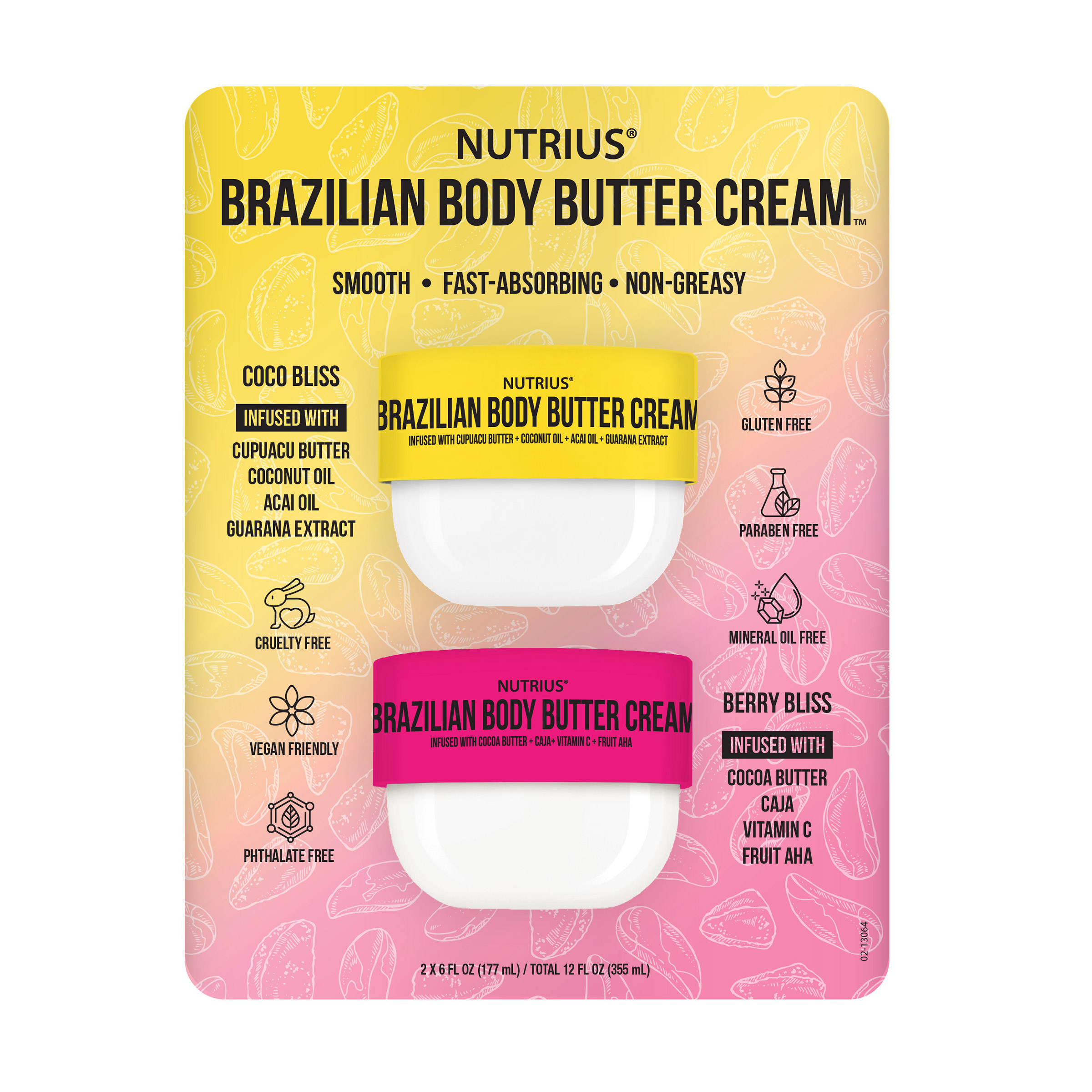 Butter【Cream Ver.】 Nutrius Brazilian Body Butter Cream, 6 oz, 2-pack | Costco