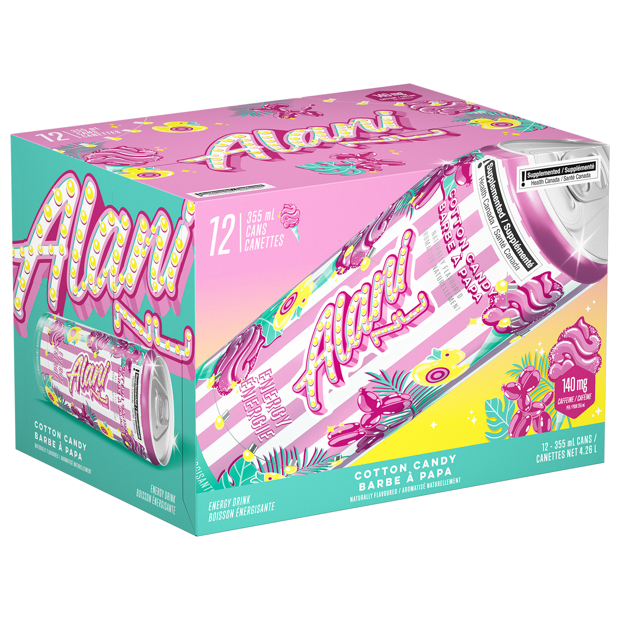 Alani NU Energy Drink Cotton Candy, 355 mL 12-pack