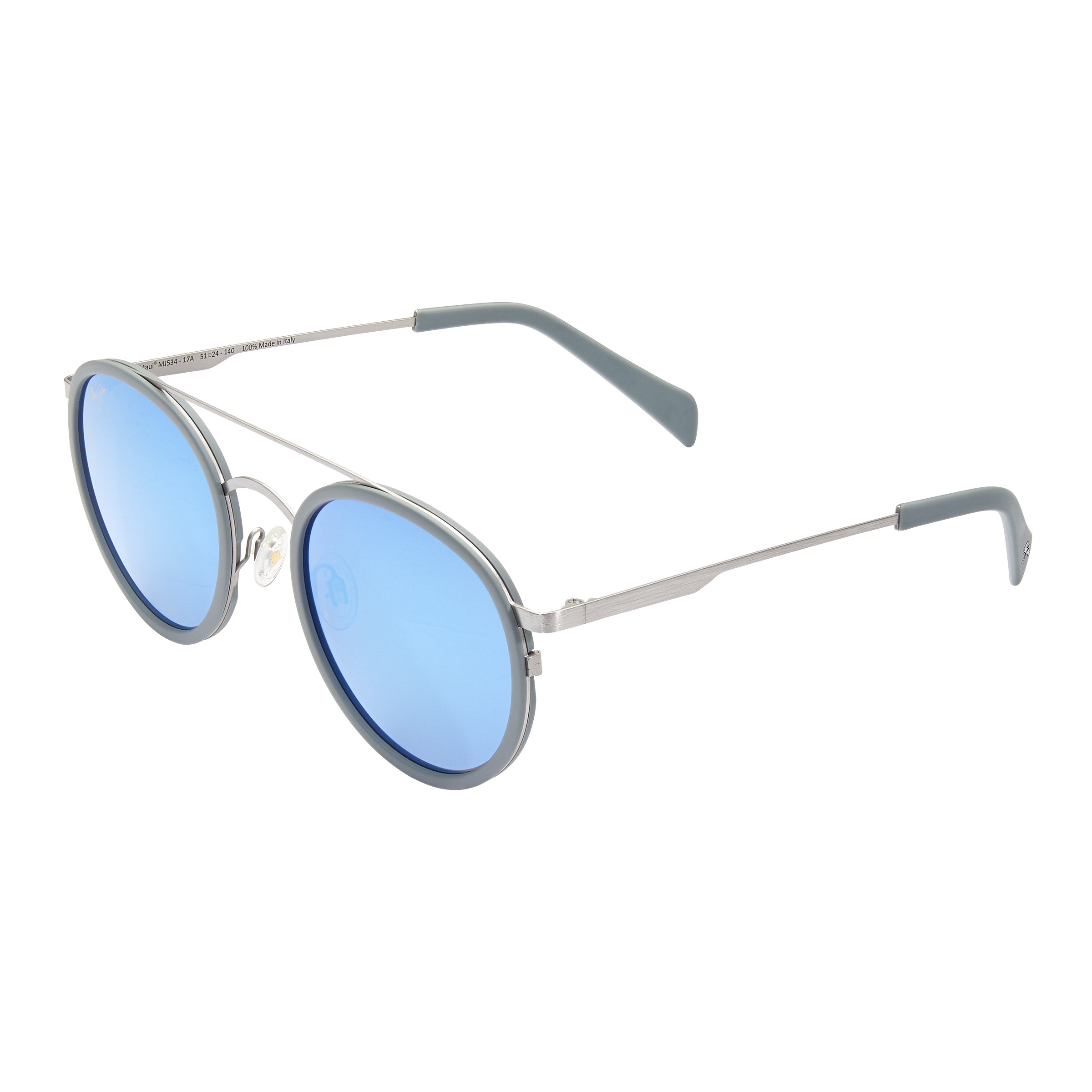 Maui Jim Even Keel B534-17A Brush Silver Blue Hawaii Polarized