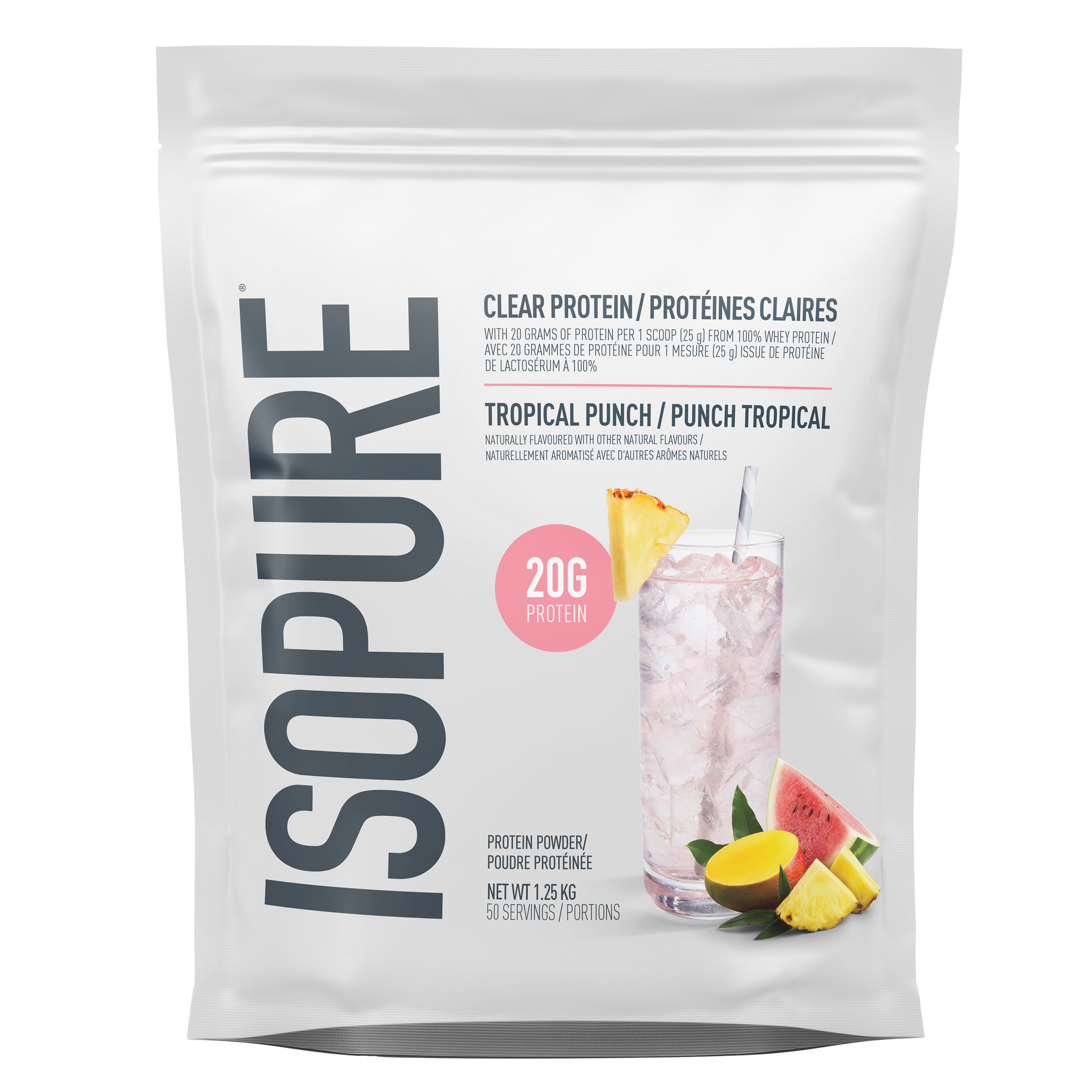 Isopure Clear Protein, Tropical Punch, 1.25 kg