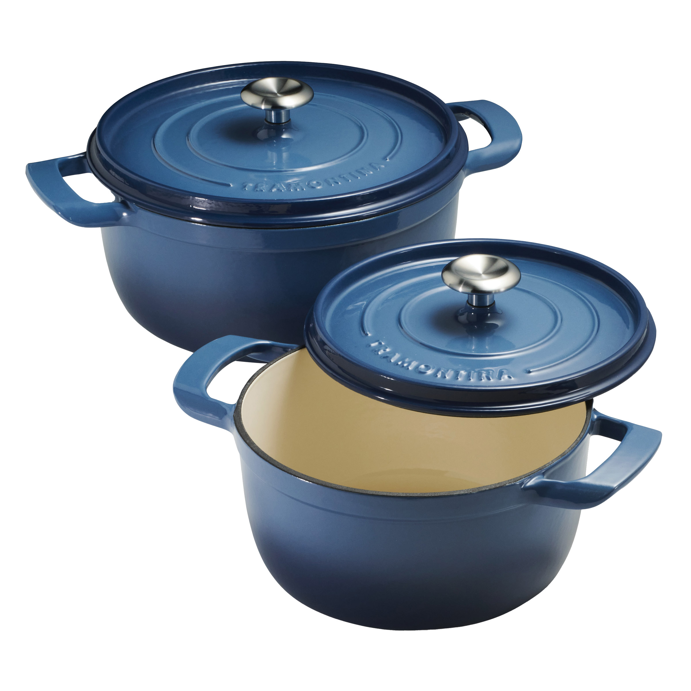 Tramontina 4-quart & 6-quart Enameled Cast Iron Round Dutch Oven, 2-pack