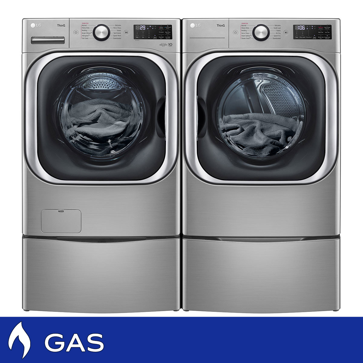LG 5.2 cu. ft. Front Load Washer with TurboWash and 9.0 cu. ft 