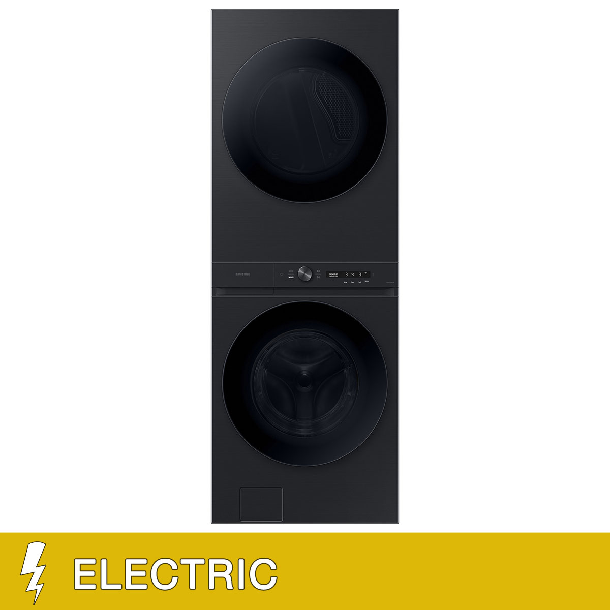 Samsung Bespoke Single Unit AI Laundry Hub 4.6 cu. ft. Washer with 7.6 cu. ft. ELECTRIC Dryer in Brushed Black