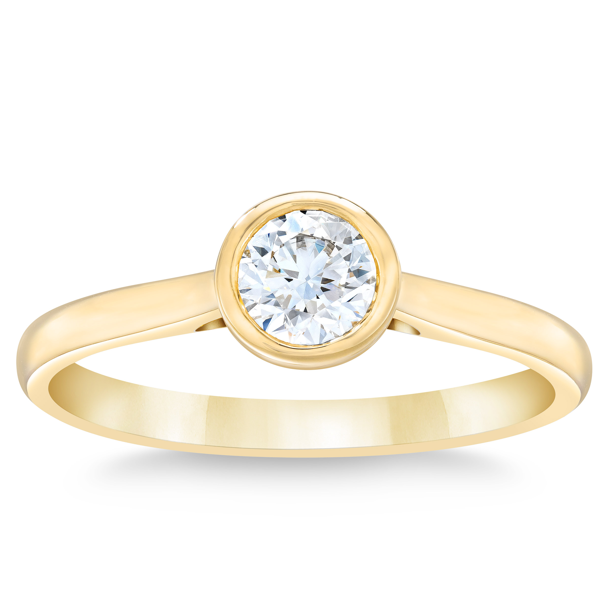 Round Brilliant 0.50 ctw VS2 Clarity  I Color Diamond Bezel Set Ring