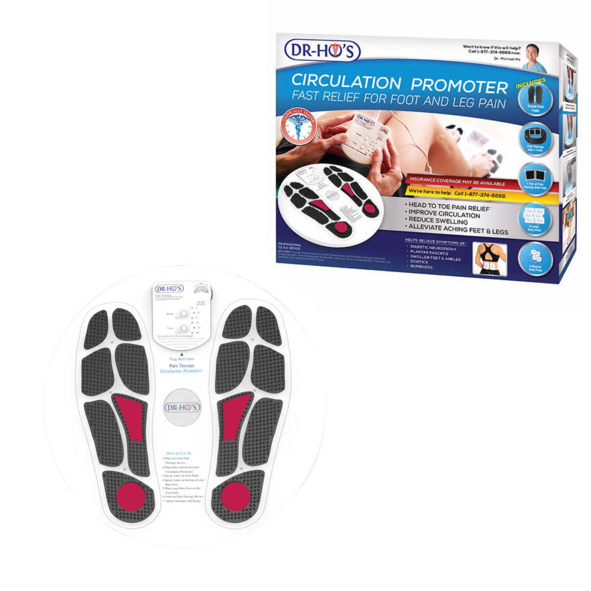 DR-HO’S Circulation Promoter Plus Gel Pad Kit and Pain Therapy Back Relief Belt