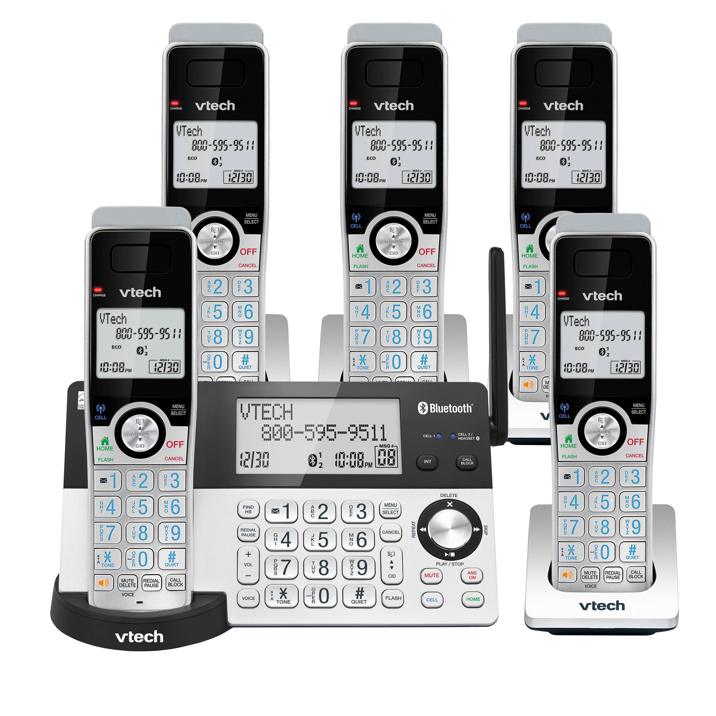 V-Tech 5-handset Phone System with Connect to Cell