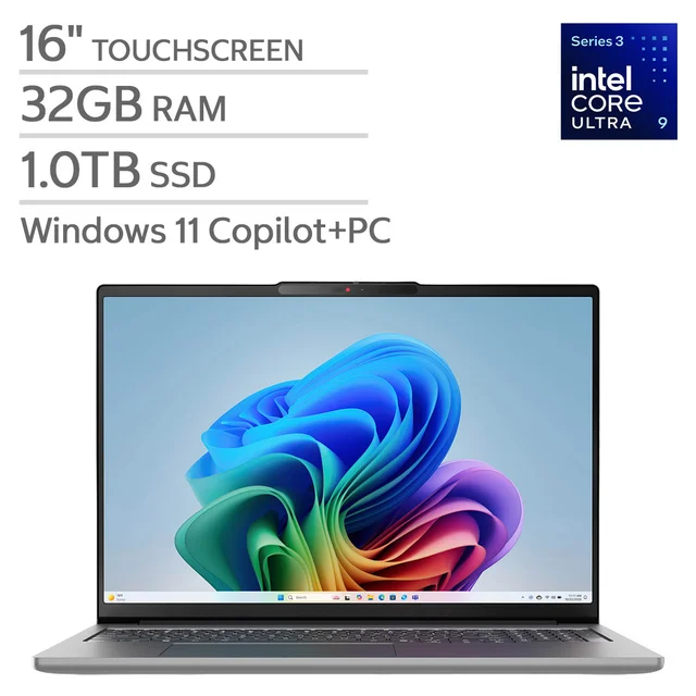 Lenovo IdeaPad Pro 5i 16" TouchScreen Laptop - Intel Core Ultra 9 386H Processor - NVIDIA GeForce RTX 5050 - 32GB RAM - 1TB SSD - Windows 11 Home