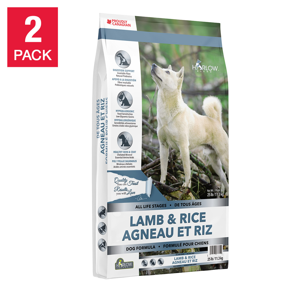 Harlow Blend Lamb and Rice All Life Stages Dry Food for Dogs, 2 × 11.3 kg (25 lb)