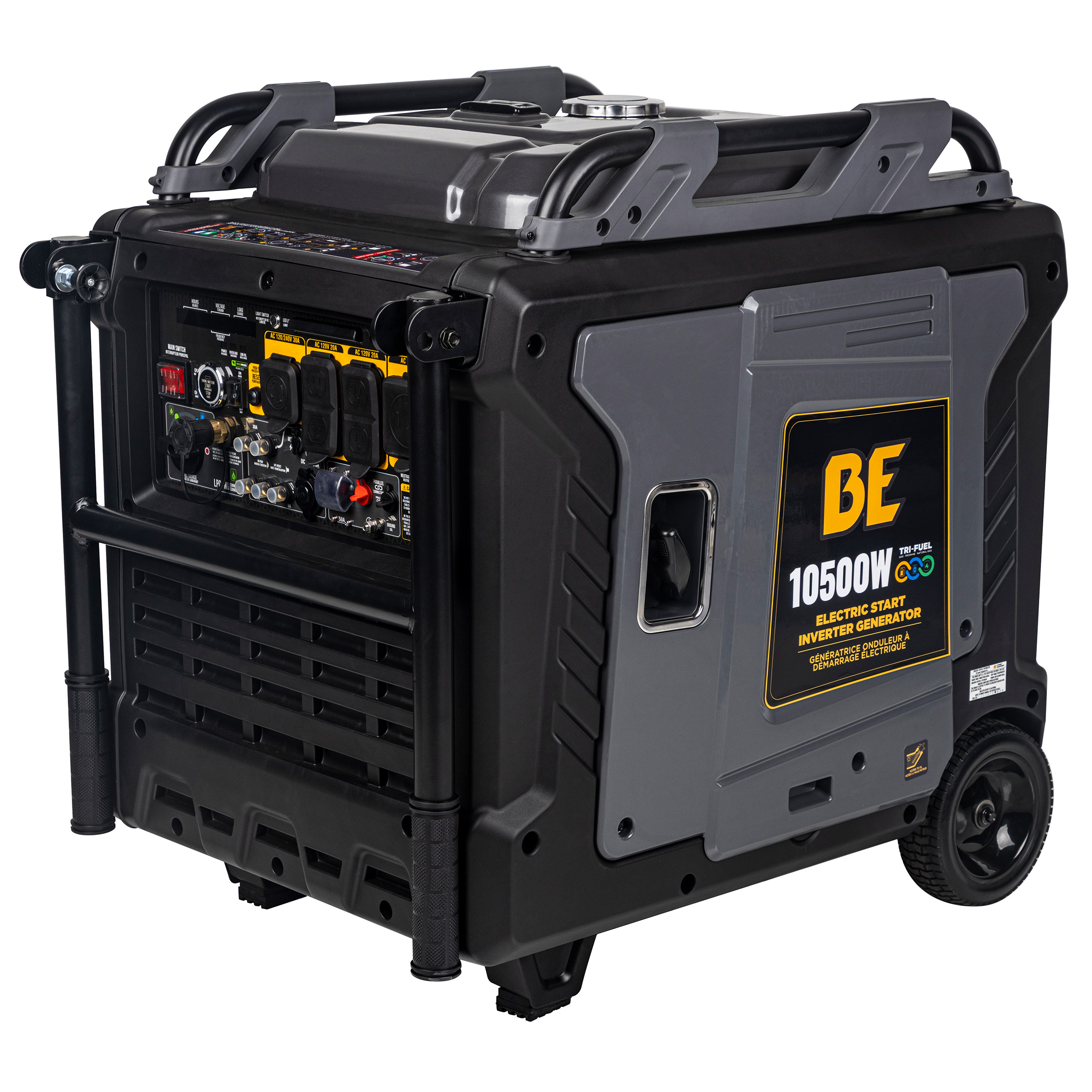 BE Power 8,500W Running / 10,500W Peak Tri-Fuel Inverter Generator