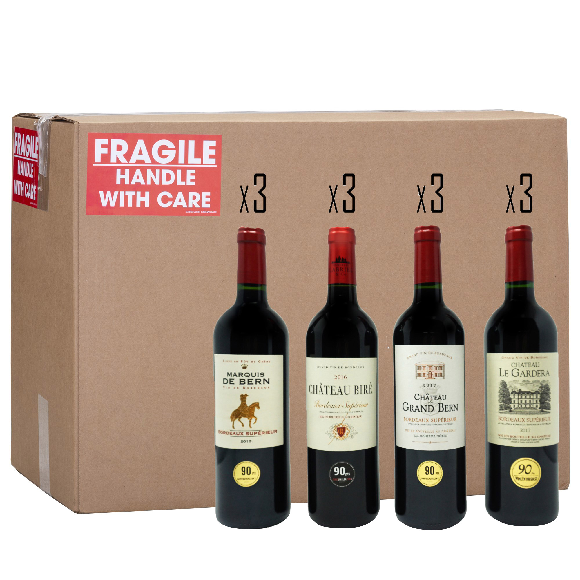 90 Point Bordeaux Supérieur Wine 750 ml 12-pack CA ONLY | Costco