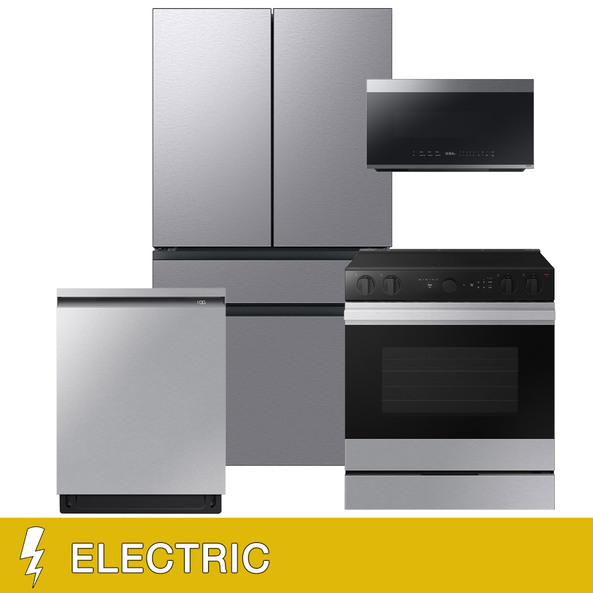 Samsung 4-piece ELECTRIC Kitchen Package with French Door Counter