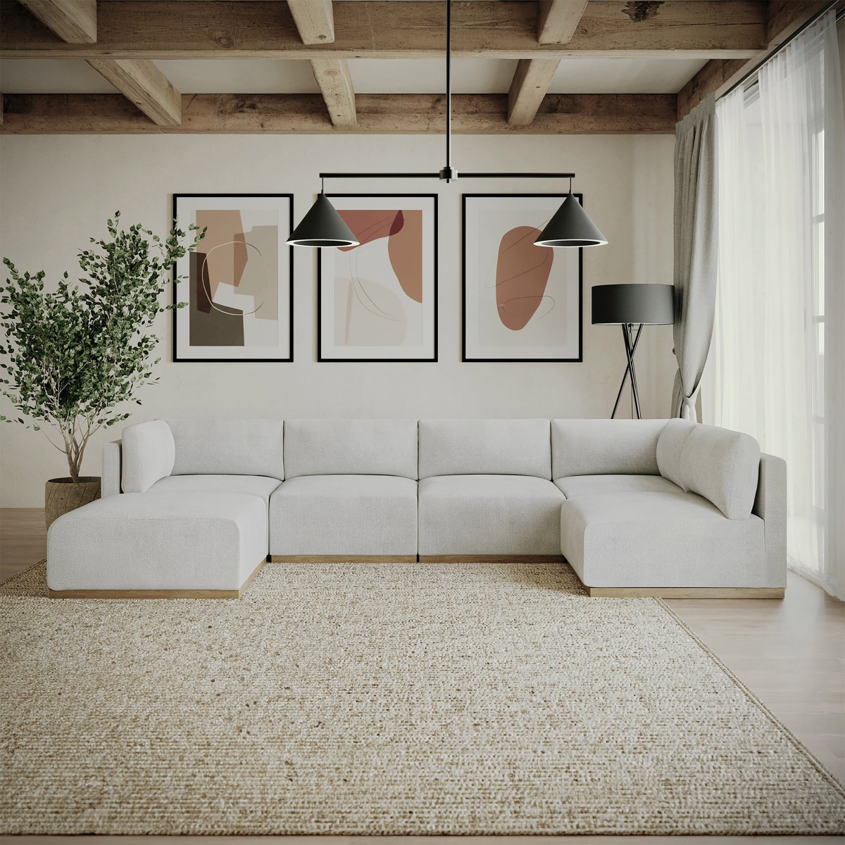 Henredon Murphy Fabric Modular Sectional with Ottoman | Costco Henredon Murphy Fabric Modular Sectional with Ottoman | Costco
