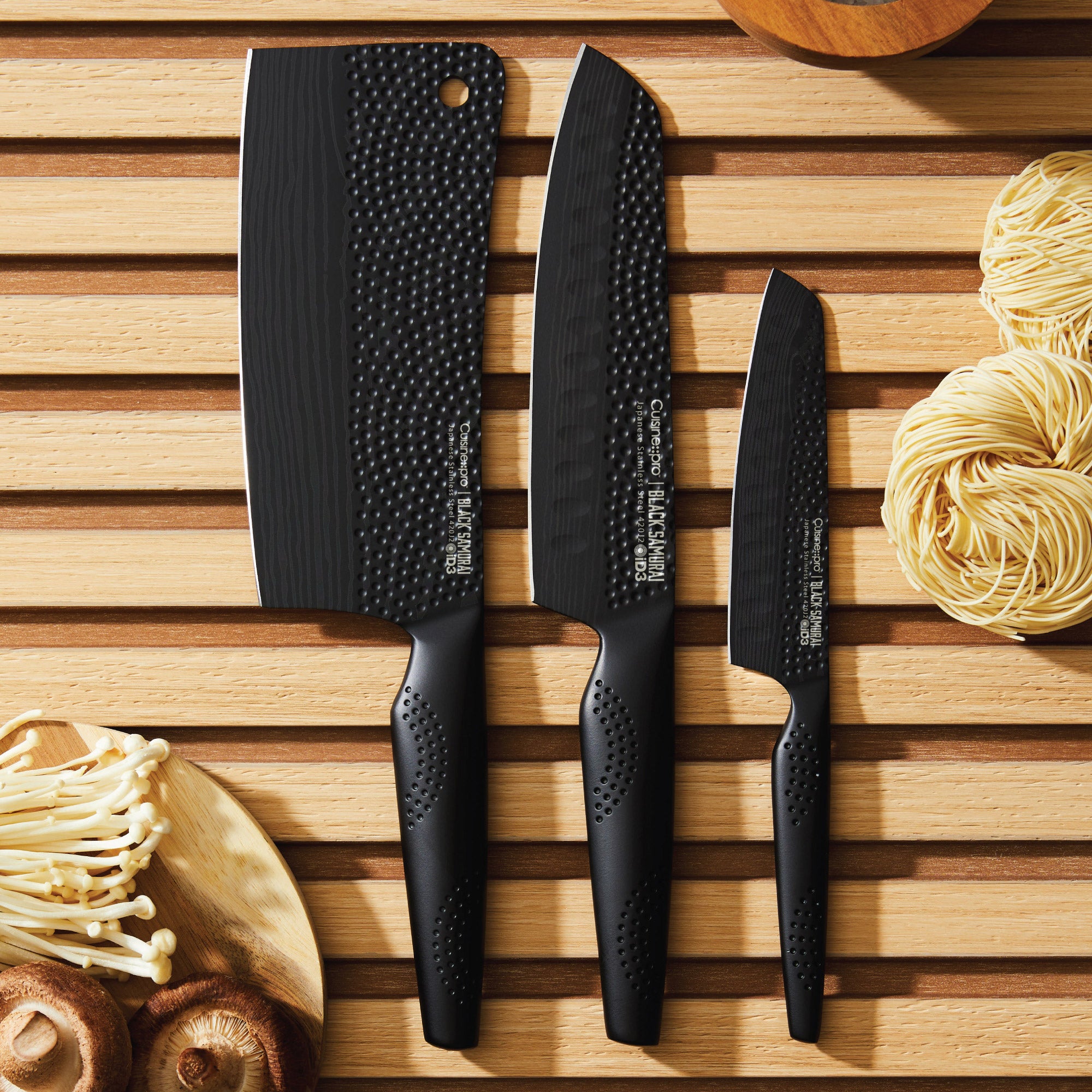 Cuisinepro iD3 Black Samurai Ultimate Knife Set, 3 piece | Costco