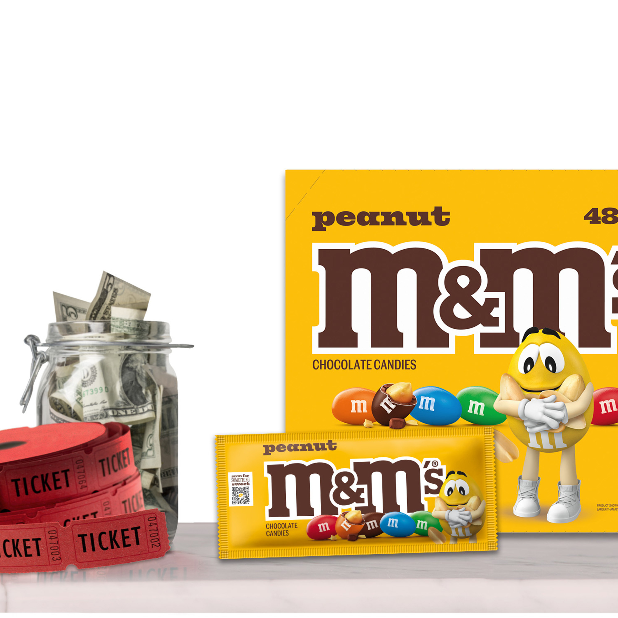 M&M'S Full Size Chocolate Candy, Peanut, 1.74 oz, 48 ct | Costco