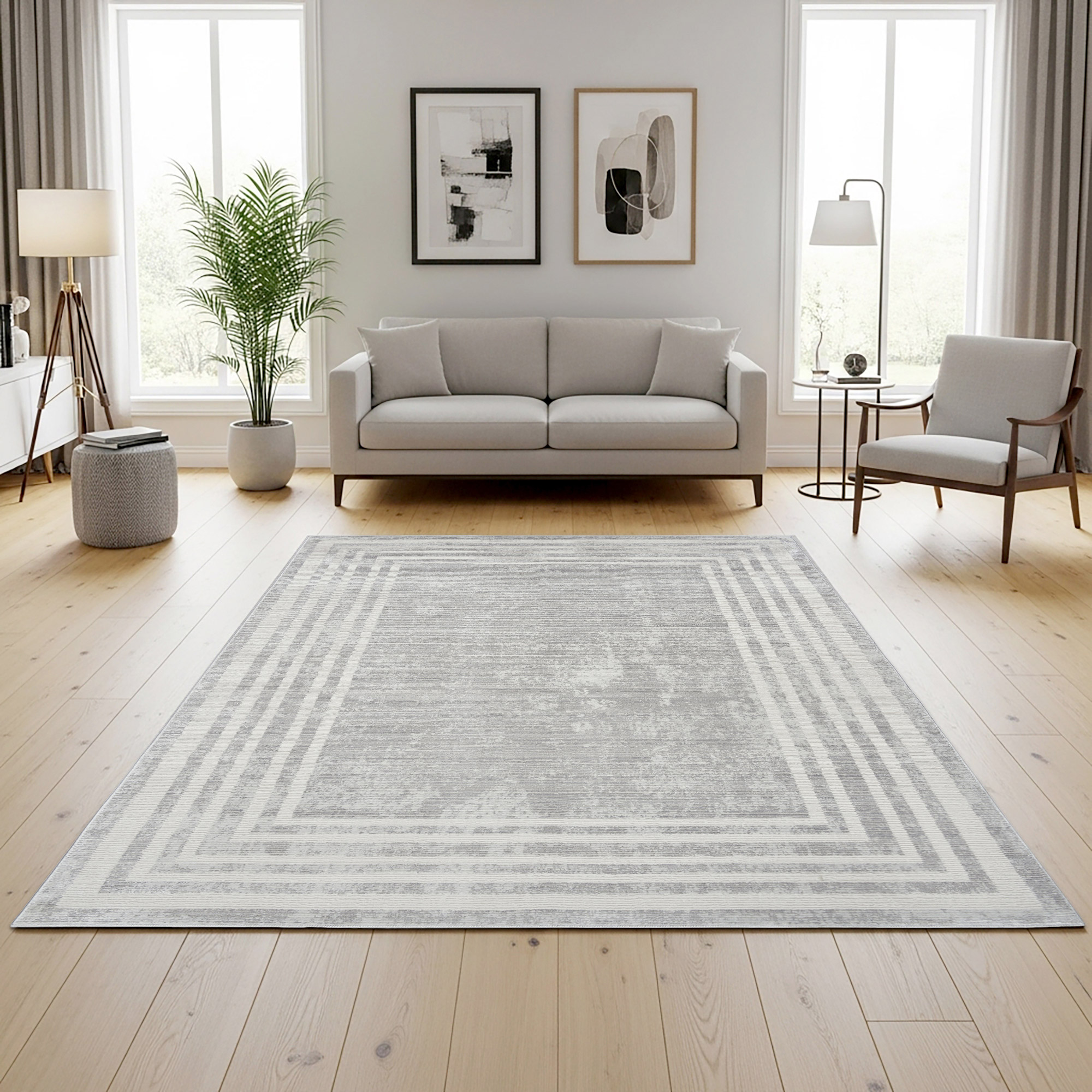 Sasha Area Rug, Damson Gray, 5'3” x 7' | Costco
