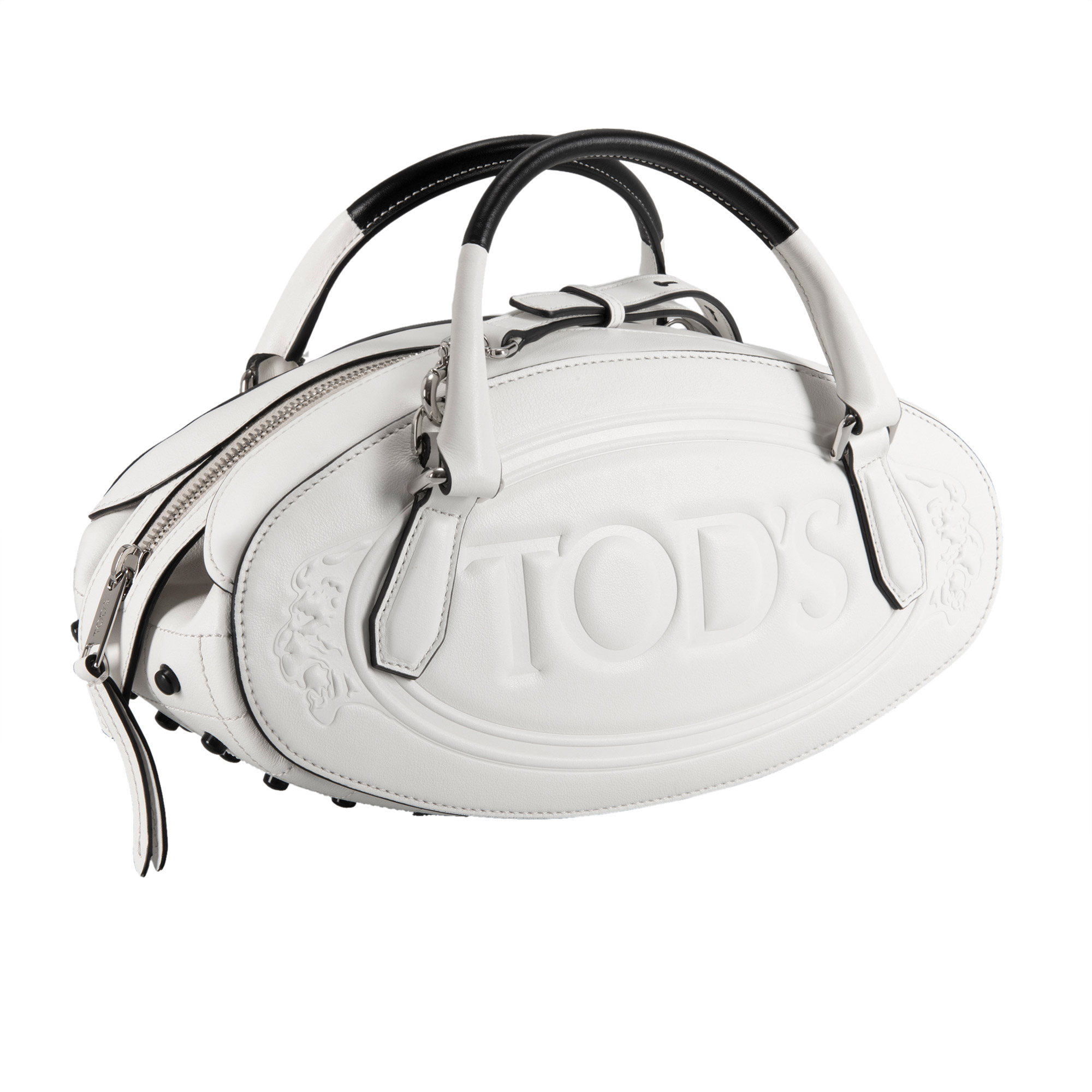 Tods Mini Boston Leather Bag, White | Costco