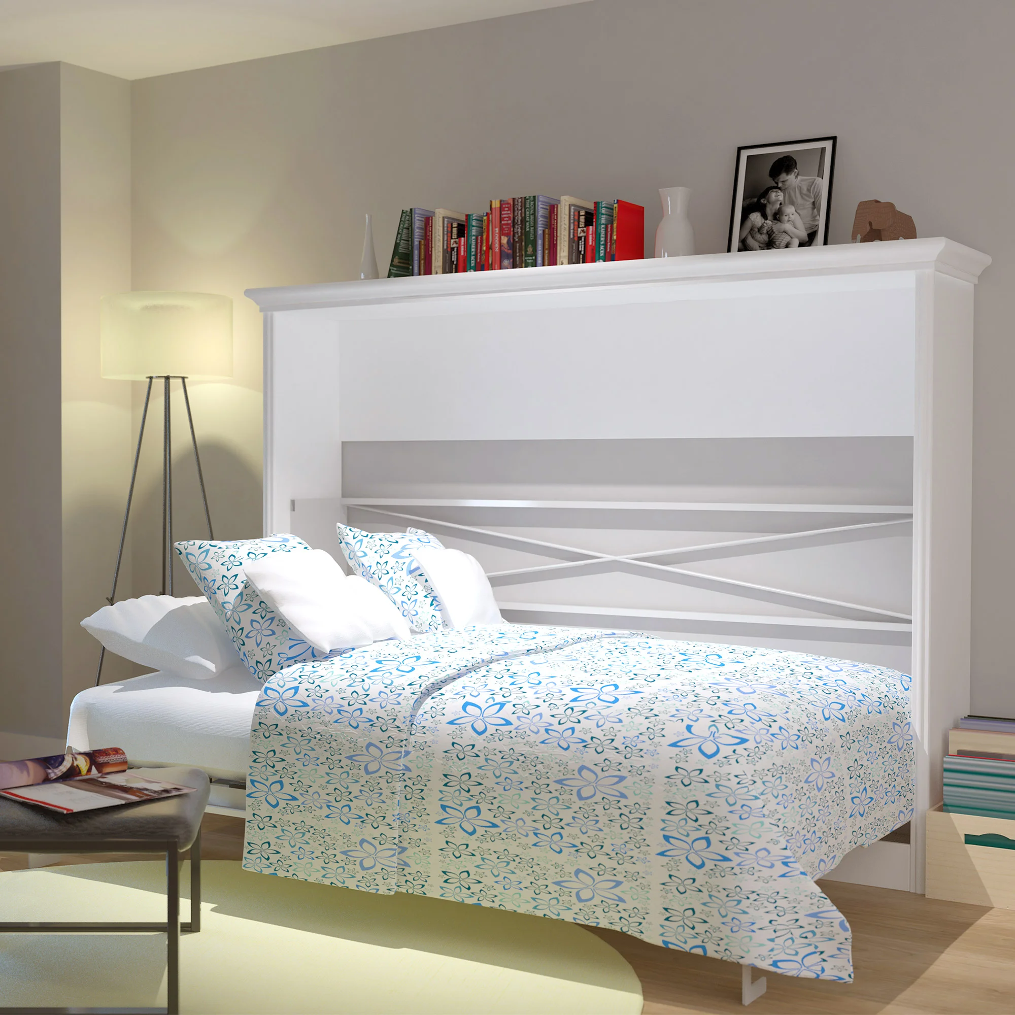 Bed & Room Porter Full Landscape Wall Bed in White | Costco