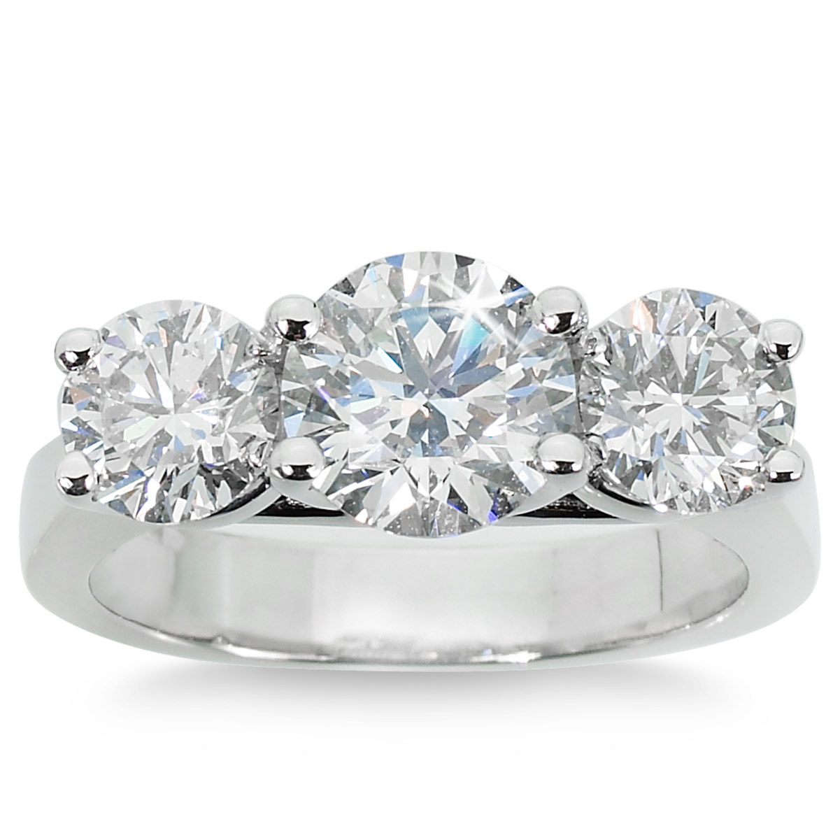 Three Stone Round Diamond Ring (3.00 ctw)