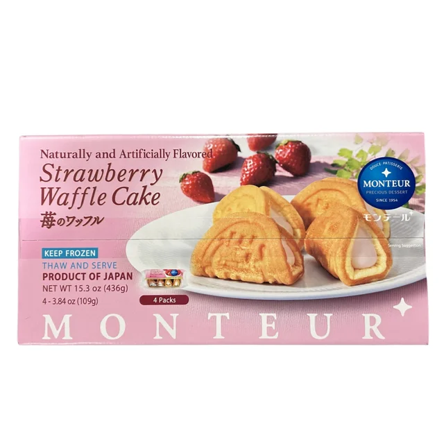 MONTERU STRAWBERRY DESSERT WAFFLES 4/4 CT 15.92 OZ