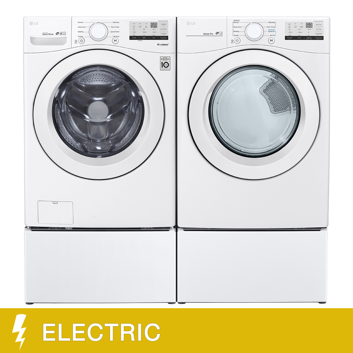 LG Laundry Bundle 5.2 cu ft. Front Load Washer and 7.4 cu ft. Electric Dryer with SideKick