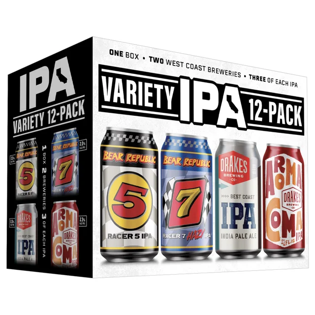 BEAR REPUBLIC-DRAKE'S VARIETY IPA PACK 12/12OZ CANS