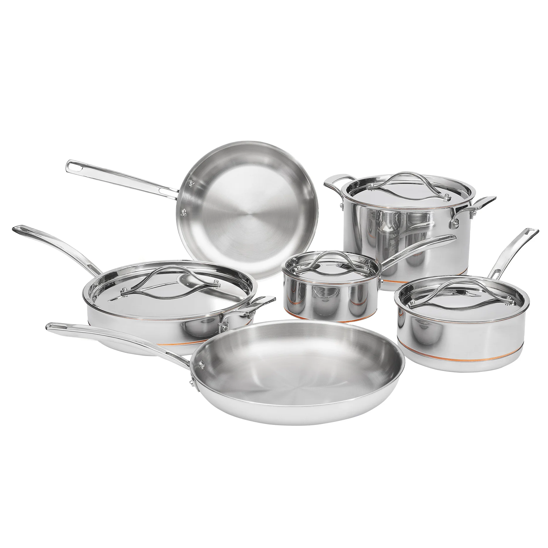Kirkland Signature 5-ply Clad Stainless Cookware Set, 10-pieces
