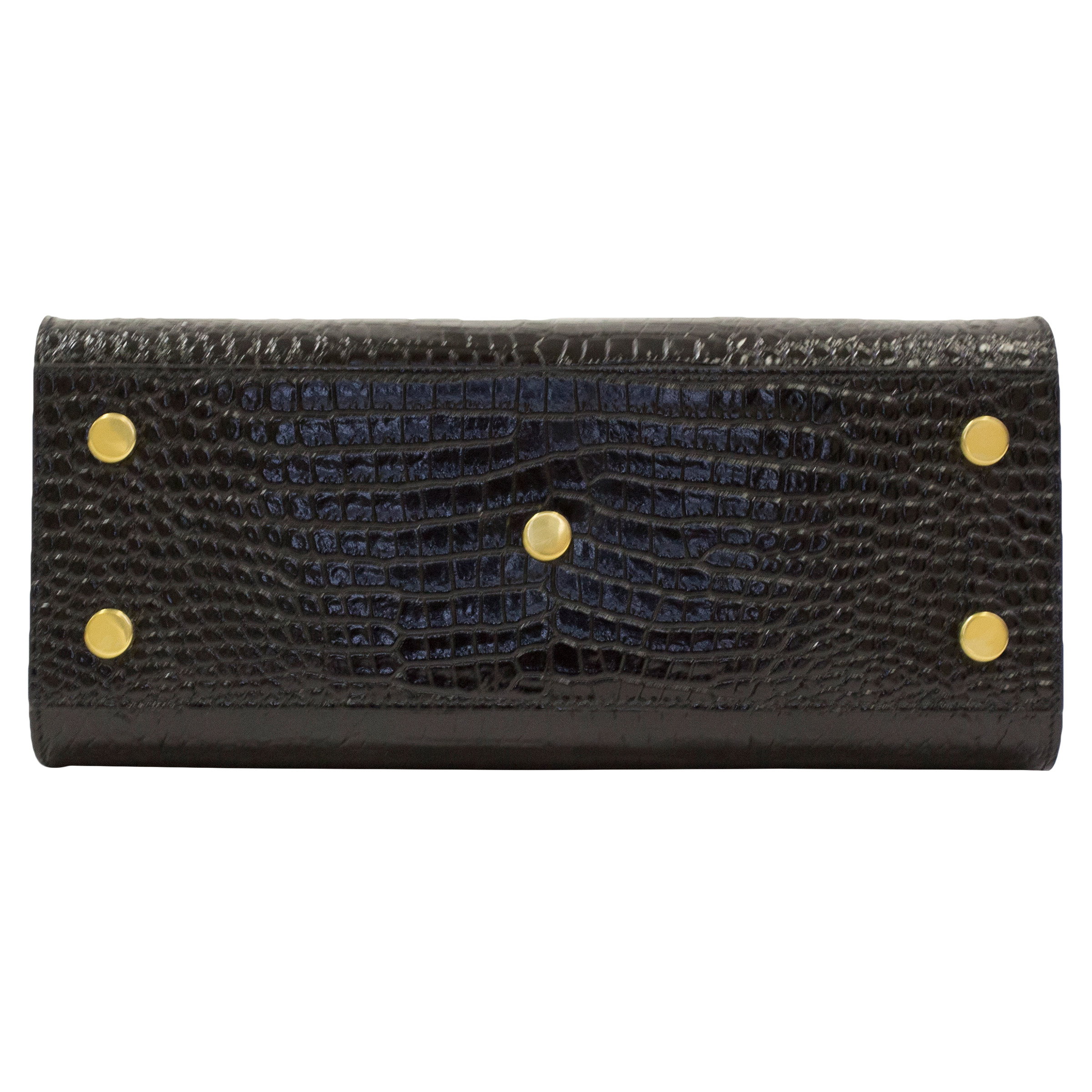 Yves Saint Laurent Baby Sac De Jour Croc Embossed Satchel, Black