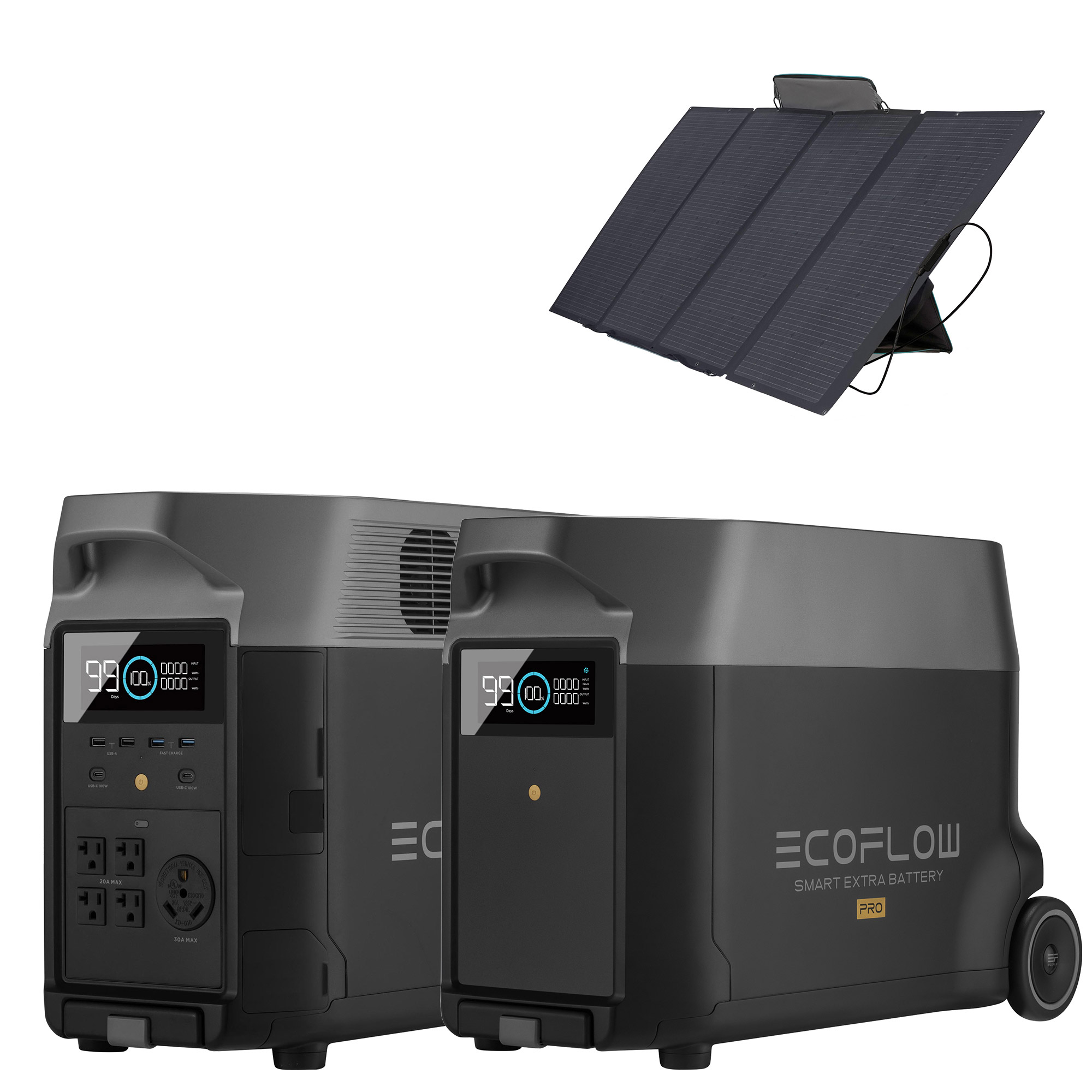 EcoFlow DELTA Pro Power Station with Extra Battery and 400W Solar Panel
