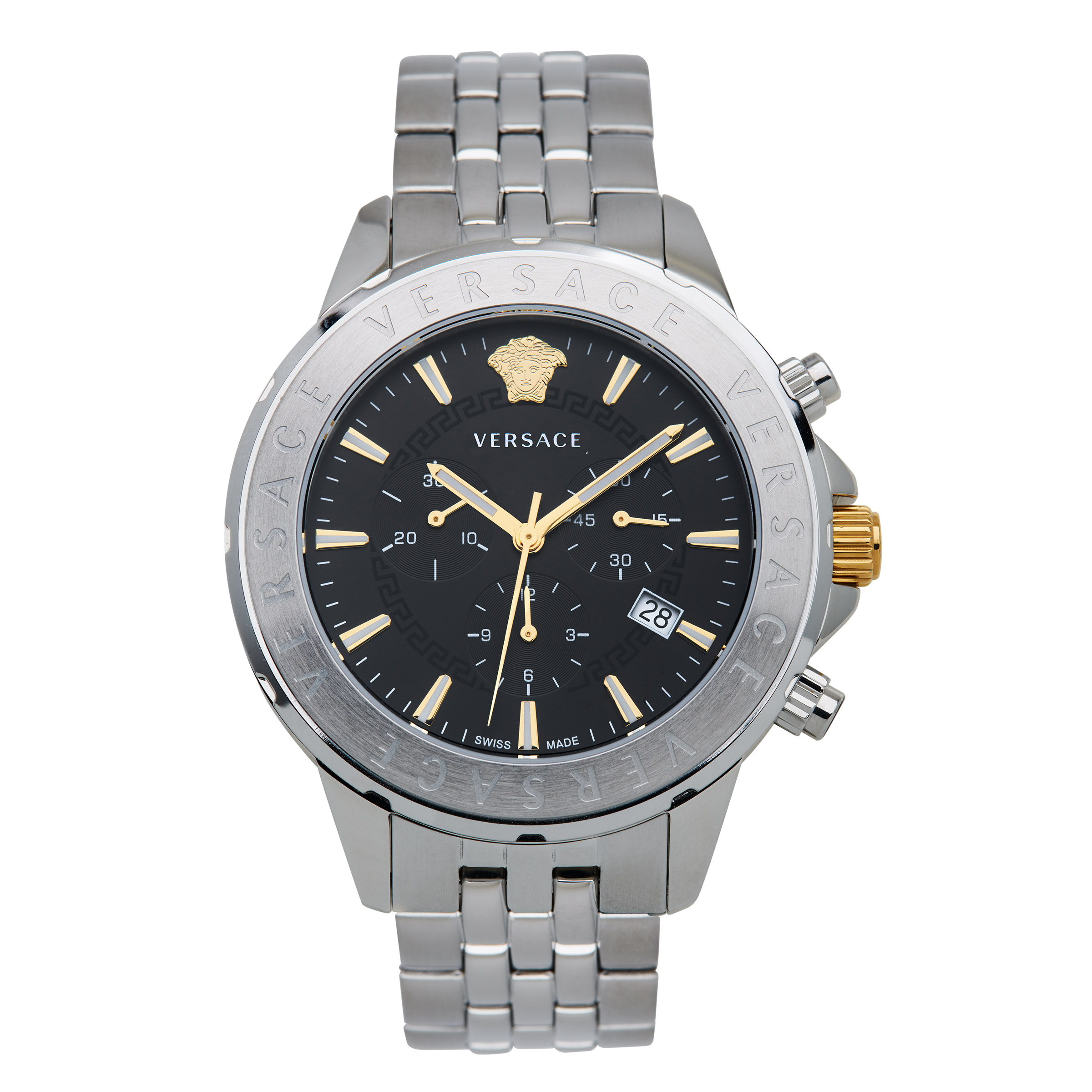 Versace V-Chrono Signature Black Dial Men's Watch