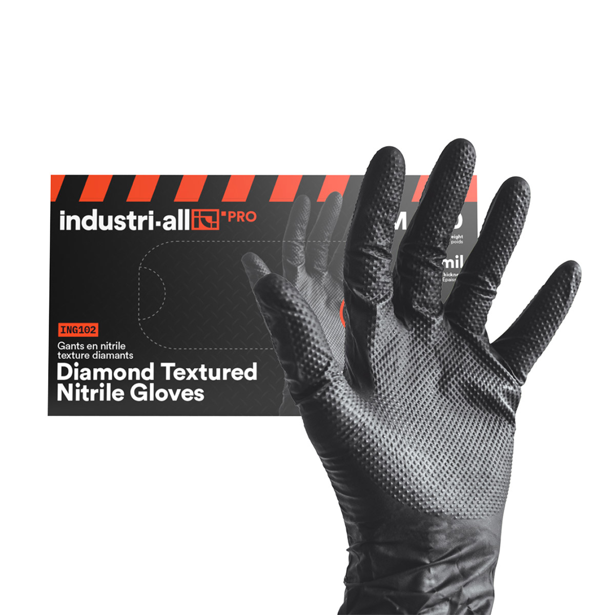 Industri-All Black Nitrile Gloves 8Mil