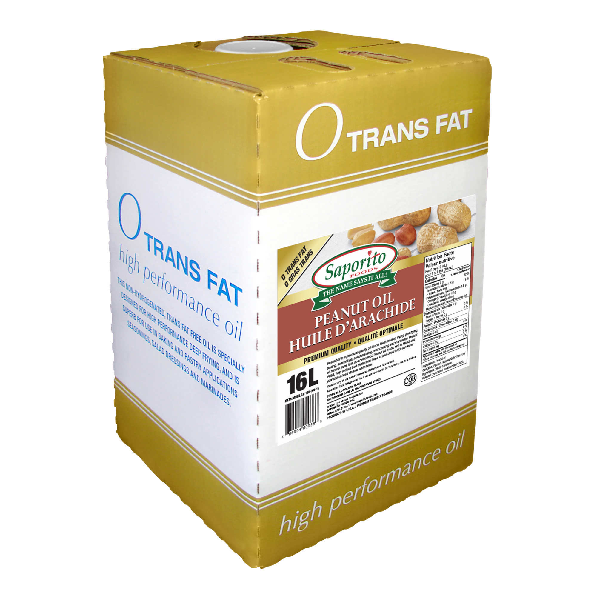 Saporito Peanut Oil, 16 L