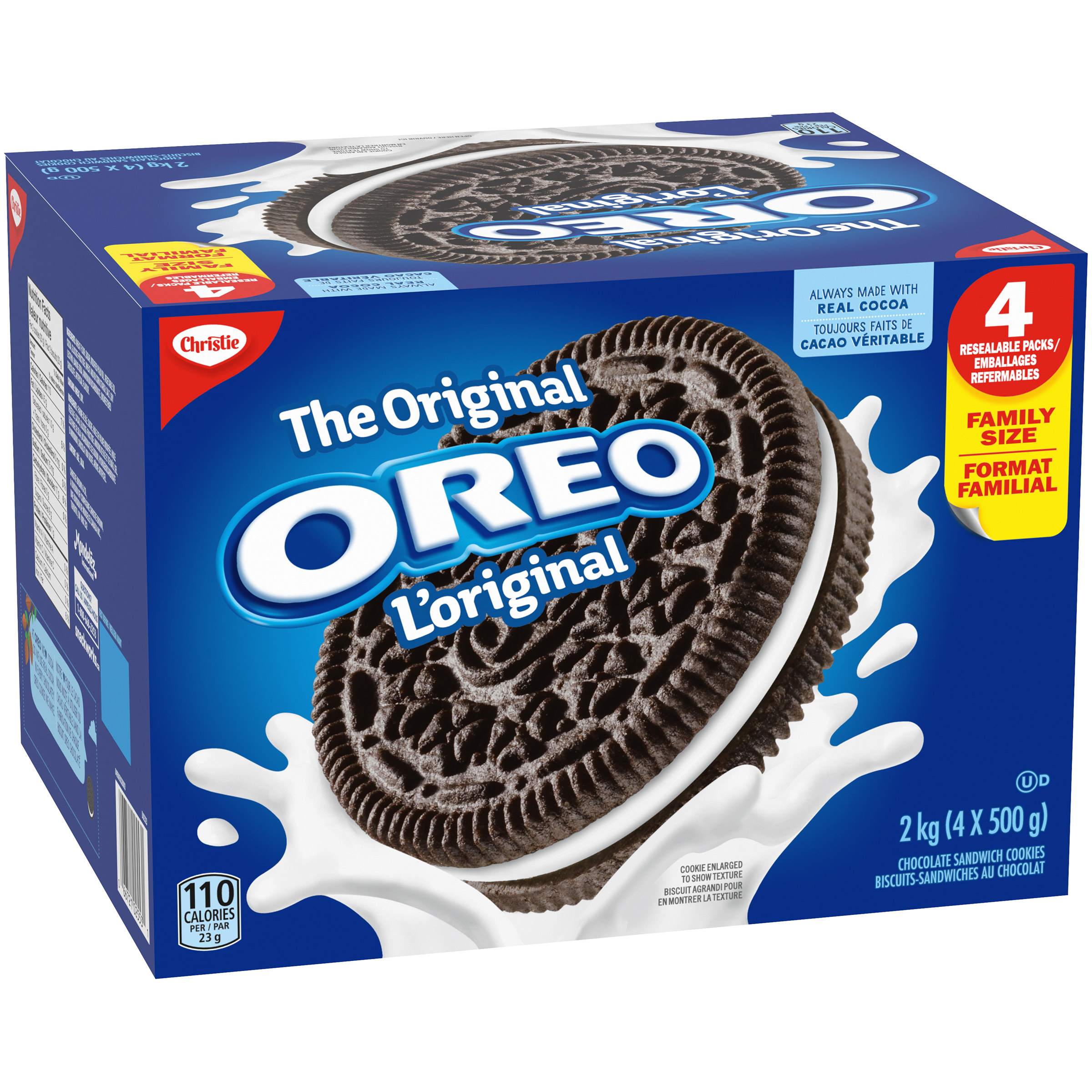 Oreo Original Chocolate Sandwich Cookies, 4 × 500 g