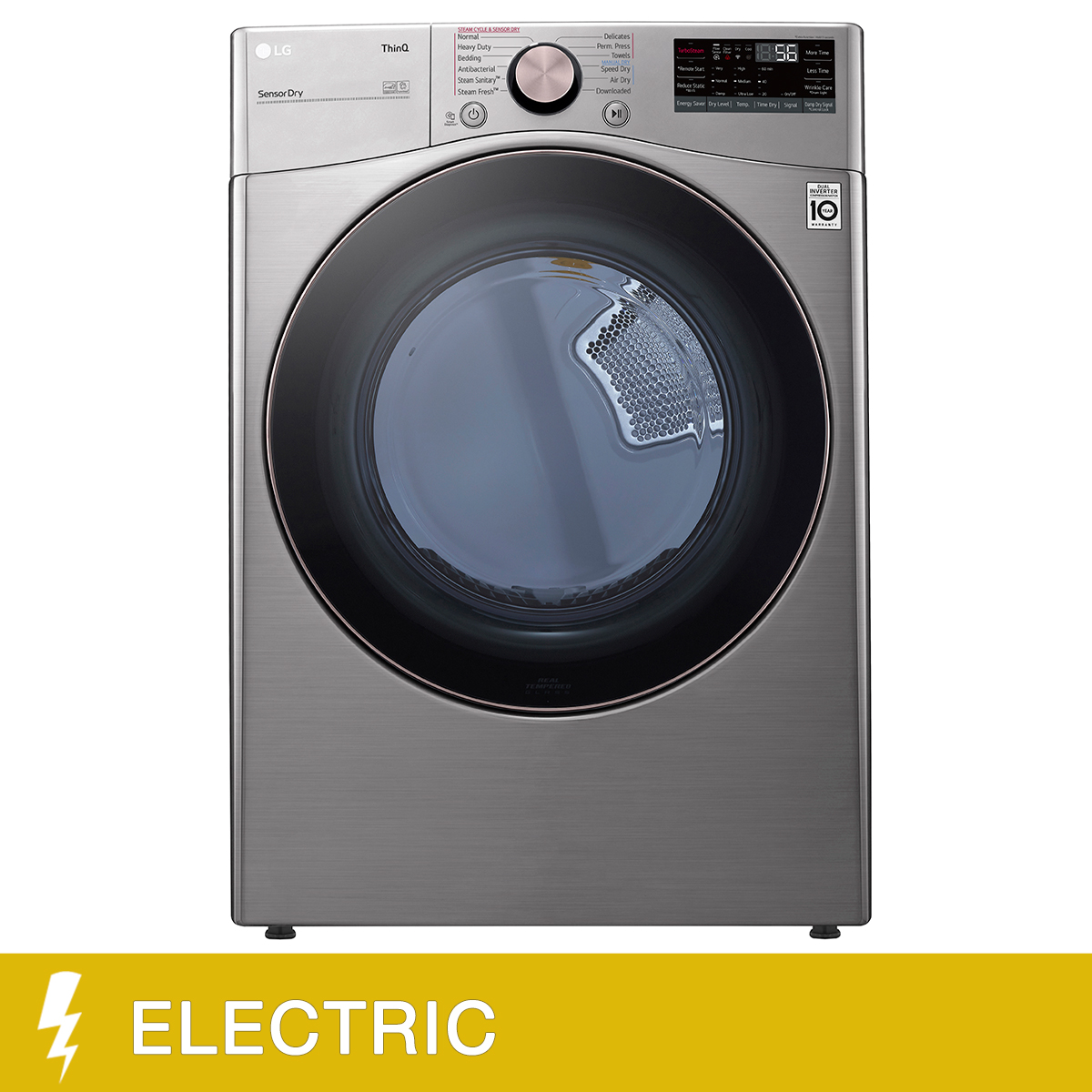 LG Graphite Steel 7.4 cu. ft. Electric Steam Dryer with AI Dry and ThinQ Technology