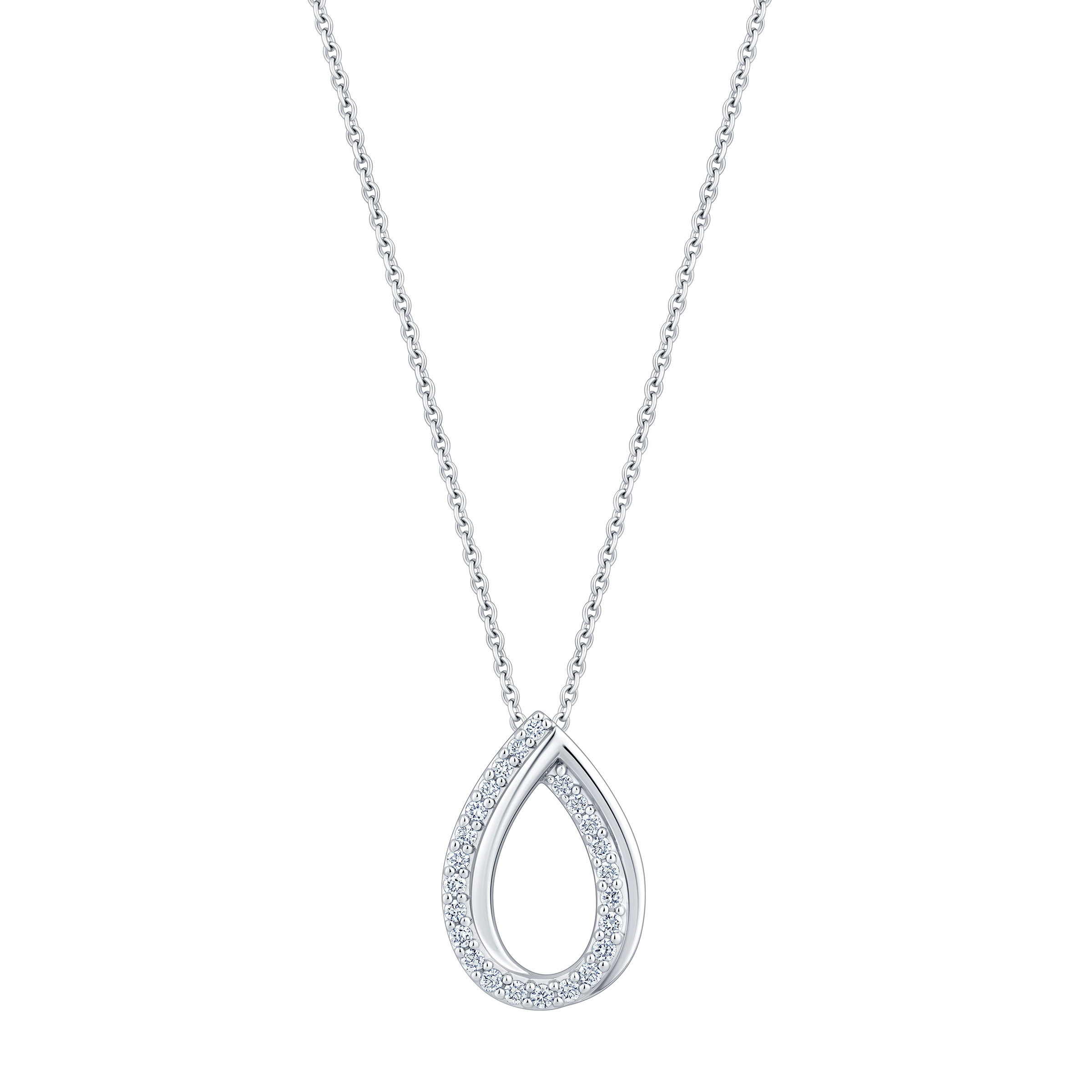 Round Brilliant Diamond Teardrop Pendant (0.15 ctw)