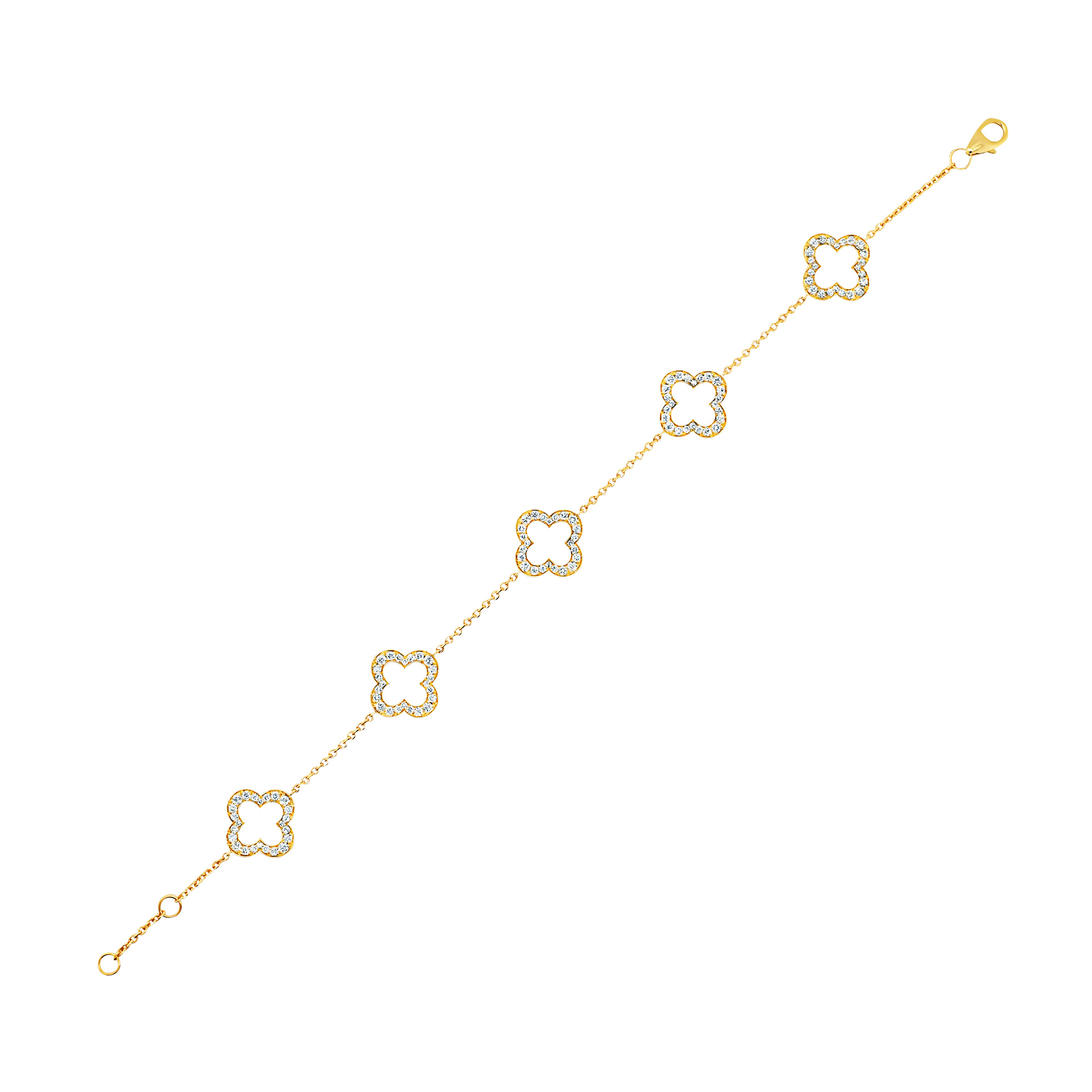 Round Brilliant 1.00 ctw VS2 Clarity  I Color Diamond 14kt Yellow Gold Bracelet