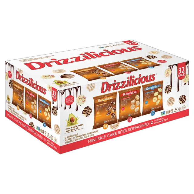 DRIZZILICIOUS MINI RICE CAKES BITES 32/0.74 OZ (1.48LBS)