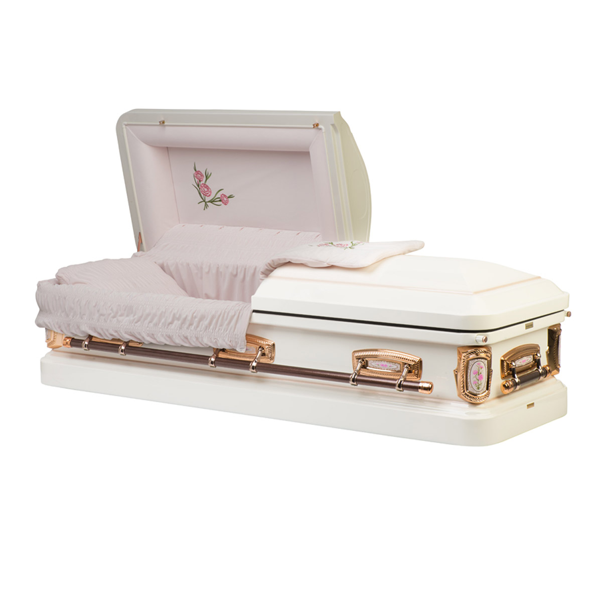 Walker Casket - White Rose Metal Casket - Expedited Shipping