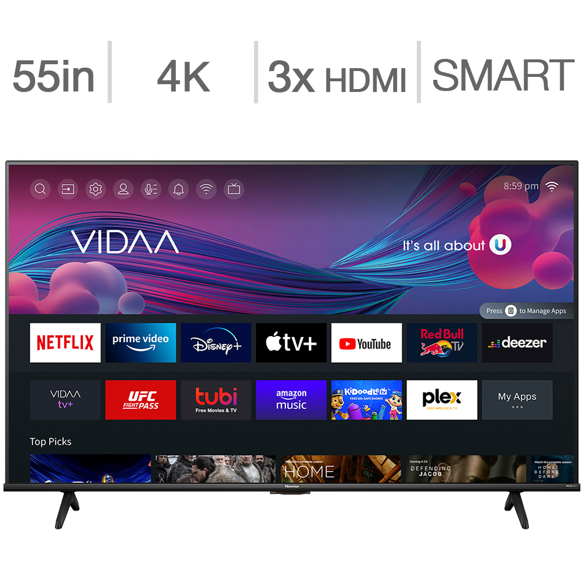 Hisense 55&#034; Class - A6KV Series - 4K UHD LED TV