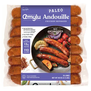 Amylu Paleo Andouille Sausage, 16-count