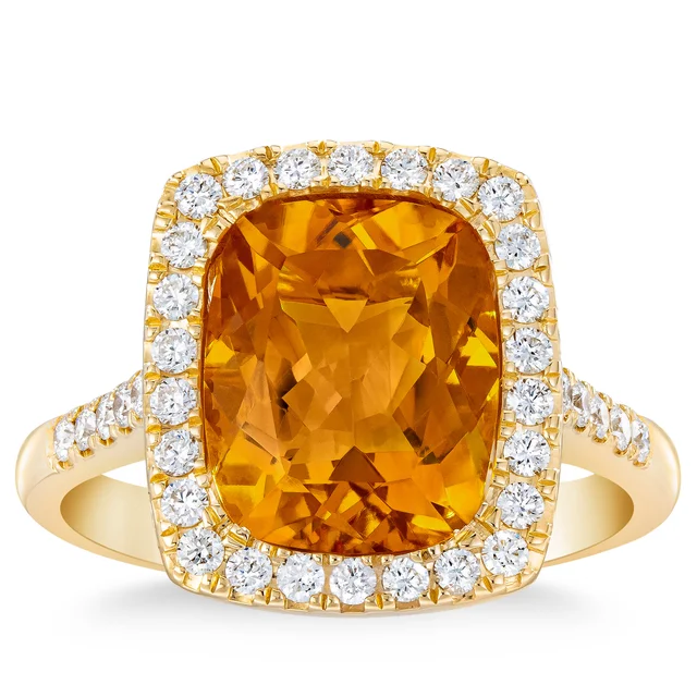 JRY0CQ61DC 11X9 14Y 0.45 CITRINE/DIAMOND RING