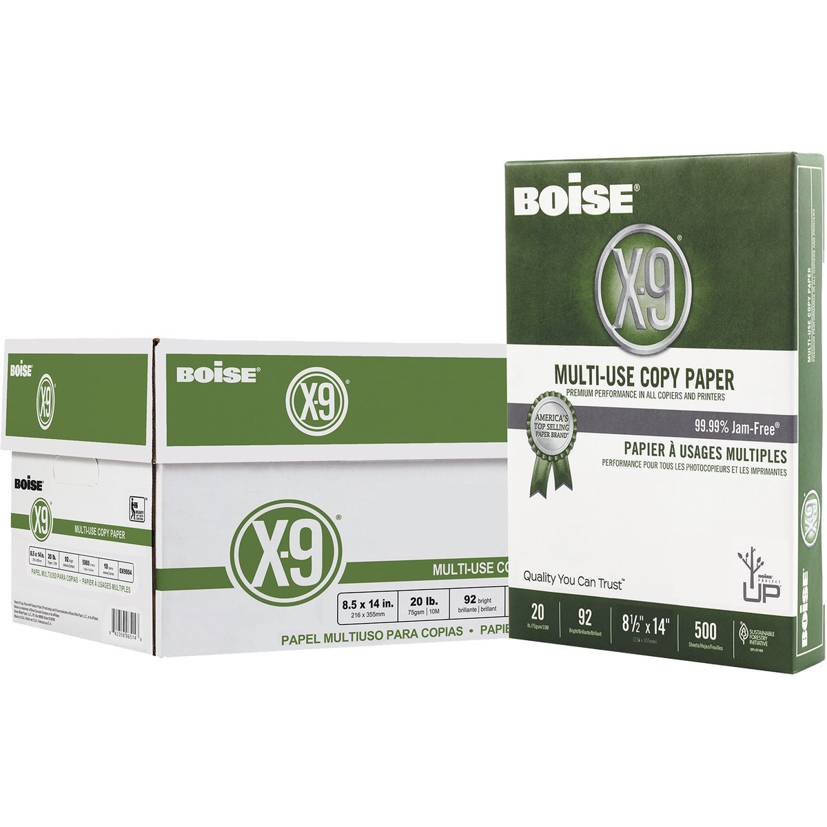 Boise X-9 Multi-Use Copy Paper, 92 Bright, 20 lb, White, 8-1 Boise X-9 Multi-Use Copy Paper, 92 Bright, 20 lb, White, 8-1