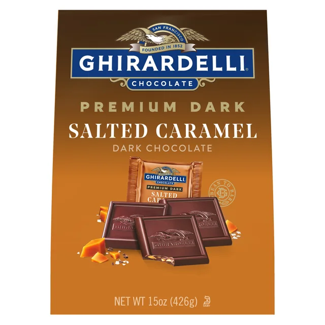 GHIRARDELLI CARAMEL DARK CHOCOLATE 15 OUNCE BAG