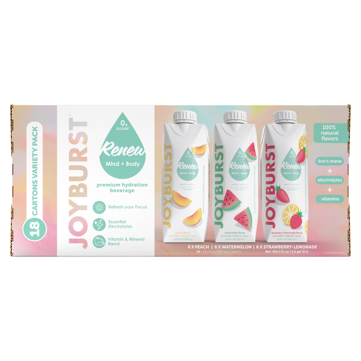 Joyburst Hydration Drink, Variety Pack, 16.9 fl oz, 18-count | Costco