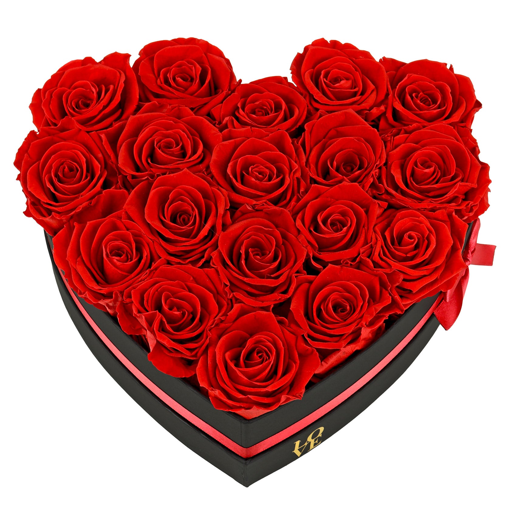 Red Preserved Forever Roses with Black Box, 17-stems | Costco