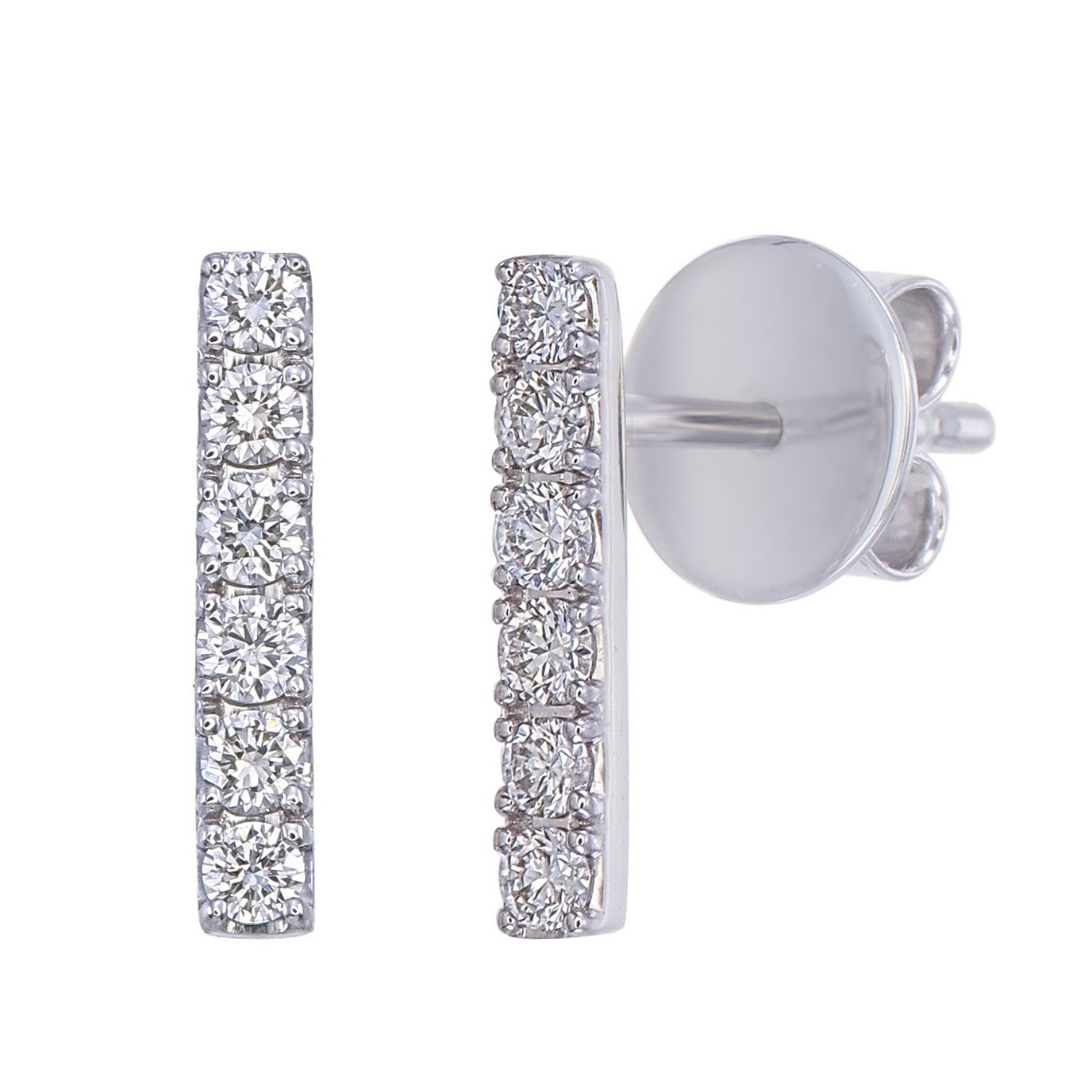 Round Brilliant Diamond Bar Earrings (0.22 ctw)