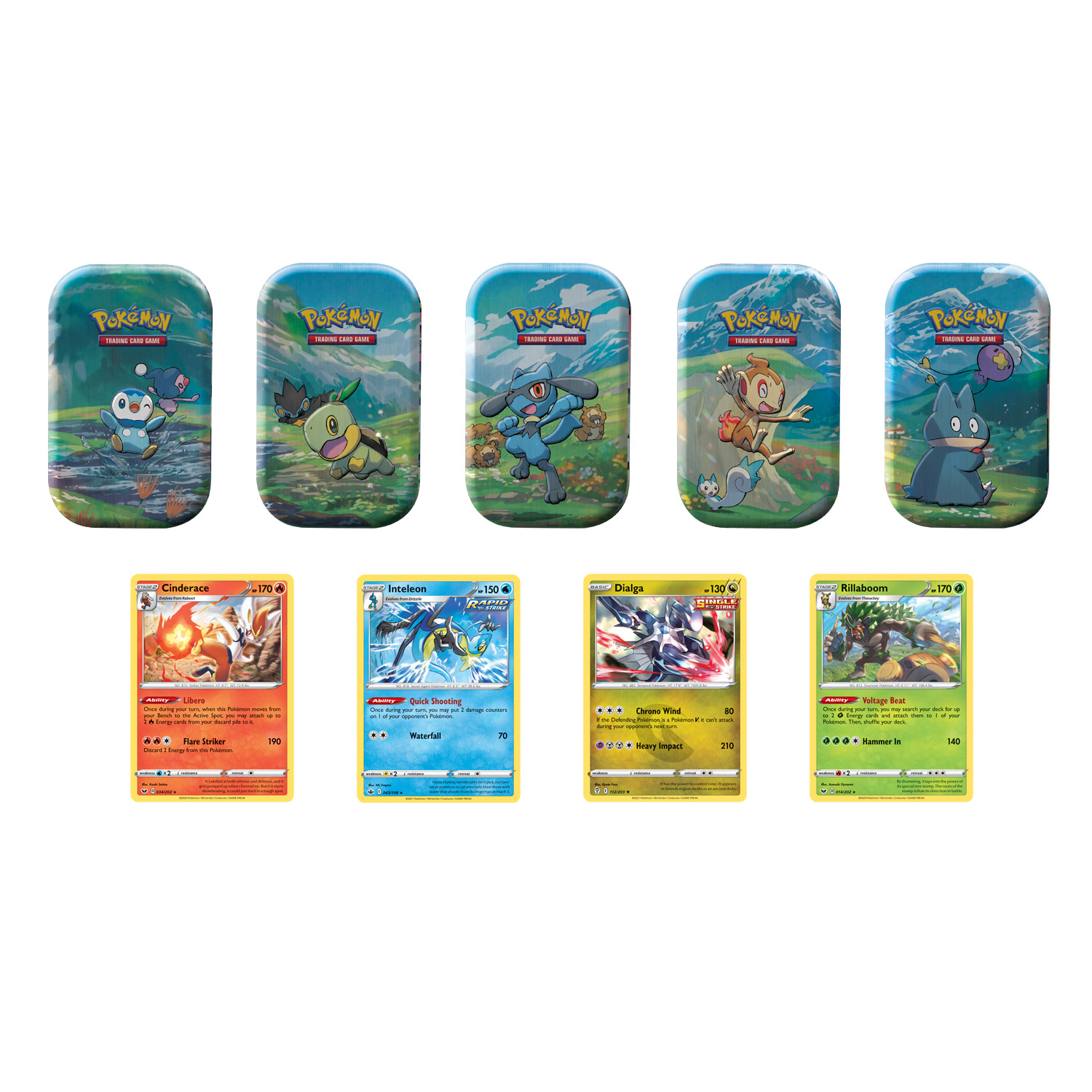 TIN TOYS コレクションカードセット Pokemon Sinnoh Stars 5-pack Mini Tins + 4 Promo Cards – French